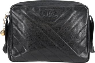 Chanel Camera Black Leather Shoulder Bag (Pre-Owned)