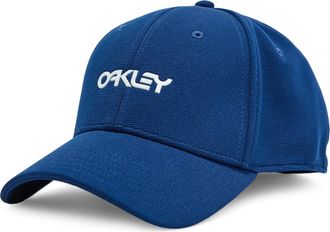 Oakley Mens 6 Panel Stretch Metallic Hat, Blue, Large
