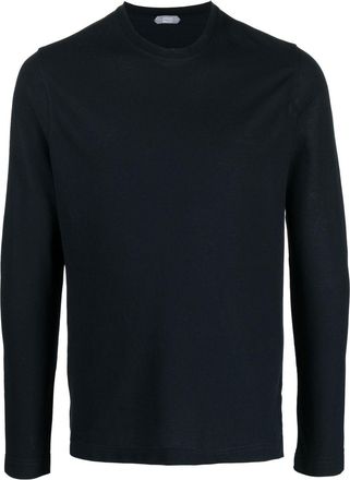 Zanone long-sleeved cotton sweatshirt - men - Cotton - 54 - Blue