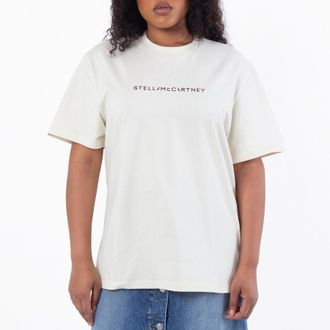 Stella McCartney Logo Oversized Cotton T-Shirt, Size X-Small
