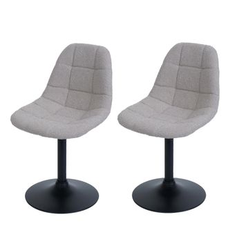 Hhg Lote De 2 Sillas De Comedor Hhg 842, Silla De Cocina Silla Giratoria, Acero Mvg Tela/textil Boucl&eacute; (450g/m&sup2;), Topo