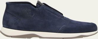 Berluti Mens Echappee Suede Slip-On Loafer Boots