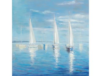 Schubiger M&ouml;bel Bild Segelboote in Weiss