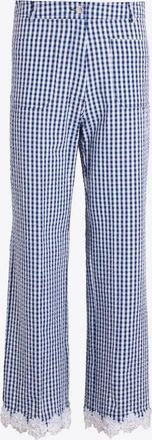 Vilagallo Womens Nuria Pants In Blue Gingham