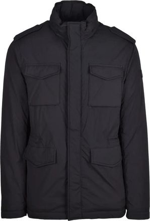 Mixture Down Jacket with Removable Hood - Black