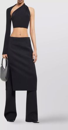 Courr&egrave;ges wool midi skirt