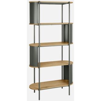 Sweeek Estanter&iacute;a De Biblioteca De Metal Curvado, 5 Niveles