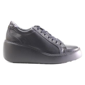 FLY London DILE450FLY Leather Womens Lace Up Trainers - Black - Size:UK 7