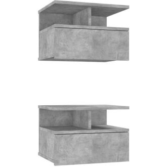 vidaXL vidaXL Floating Nightstands 2 pcs Concrete Grey 40x31x27cm Engineered Wood