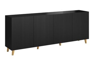 Mirjan24 Aparador Levmari 101, Negro, 83x201cm, N&uacute;mero De Puertas: 040cm, Aglomerado Laminado, Mdf
