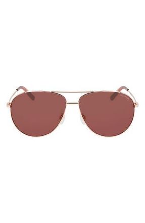 Cole Haan 61mm Aviator Sunglasses in Shiny Rose Gold at Nordstrom Rack