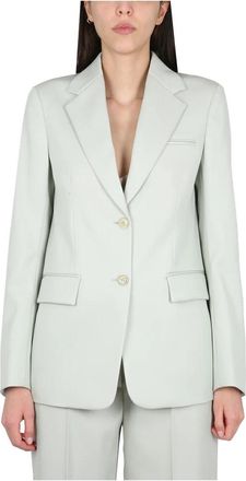 Lanvin Single-Breasted Blazer - Dames - Blazers - Groen - XS - Wol - Jassen