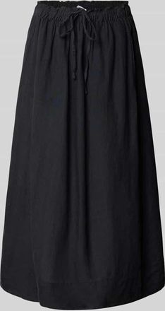 Selected Ausgestellter Midi-Rock aus reinem Leinen Modell INNA in Black, Größe 34