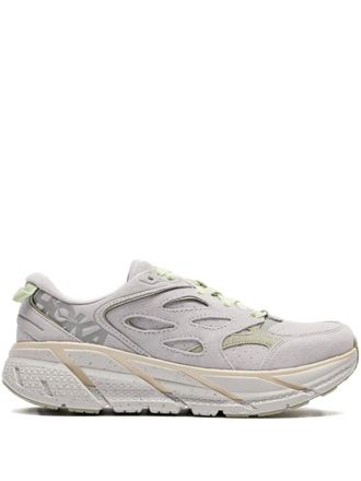 Hoka One One Clifton L suede Grey sneakers - White