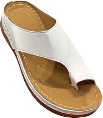 Generic Womens Mules with Heel Flip Flop, Womens Platform Toe Separator Sandals, Non-Slip Slippers, Wedge Sandals, Summer Slippers, Wedge Heel Summer Shoes, B