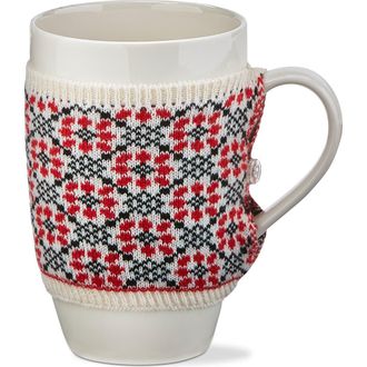 Tag Winter Sketches Flower Sweater Mug Red Blue Bone China in Multicolored at Nordstrom