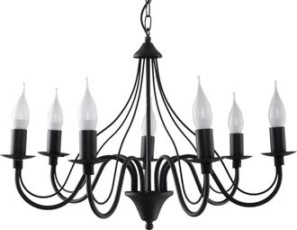 Sollux Lighting Lámpara de araña negro acero alt. 80 cm