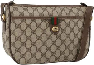 Gucci Pre-owned Cross Body Bags, female, Beige, Size: ONE SIZE Pre-owned Vintage GG Canvas Shoulder Bag