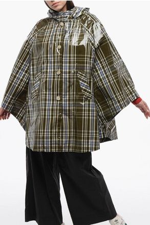 Woolrich Plaid Check Nylon HAWTHORN Hooded Cape size Unica