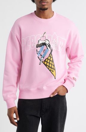 Icecream Cone Man Cotton Graphic Sweatshirt in Prism Pink at Nordstrom, Size Xx-Large