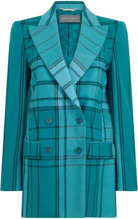 Alberta Ferretti Dubbele rij knopen jas - Dames - Blazers - Blauw - S - Wol - Jassen