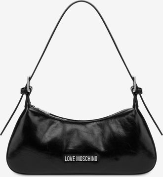 Love Moschino Borsa a spalla in tessuto morbido - Nero