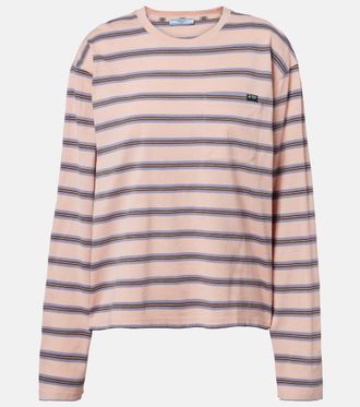 Prada Top in jersey di cotone a righe