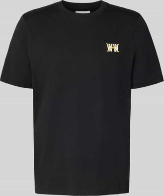 Wood Wood Regular Fit T-Shirt mit Logo-Print Modell Bobby in Black, Gr&ouml;&szlig;e XXL