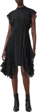AllSaints Fleur Texture Dress in Black at Nordstrom, Size 12 Us