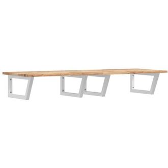 vidaXL Vidaxl - Estante De Lavabo De Pared Acero Y Madera Maciza De Acacia