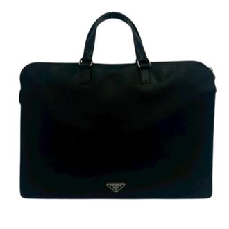 Prada Pre-owned Handbags, male, Black, Size: ONE SIZE Pre-owned Vintage Briefcase Handbag