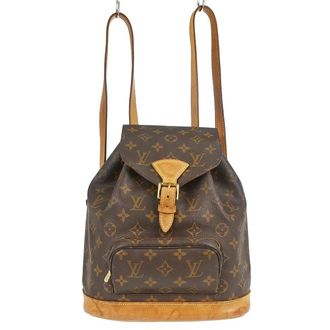 Louis Vuitton Vintage Montsouris Monogram Canvas Brown Canvas Backpack Bag (Pre-Owned)