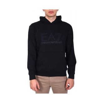 Emporio Armani Emporio Armani Ea7, Hoodies & sweatvesten, Heren, Blauw, M, Katoen, Logo Series Hooded Sweatshirt
