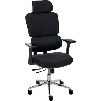 Beliani Office Chair Black Polyester Upholstery Adjustable Armrests and Headrest Sliding Seat Height Adjustment Swivel Base Tilting Backrest VISCOUNT