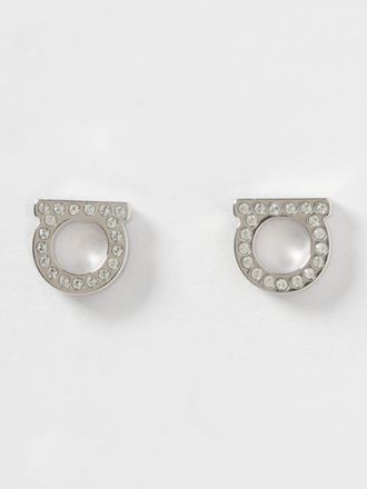 Ferragamo Orecchini Gancini Ferragamo in ottone con strass incastonati