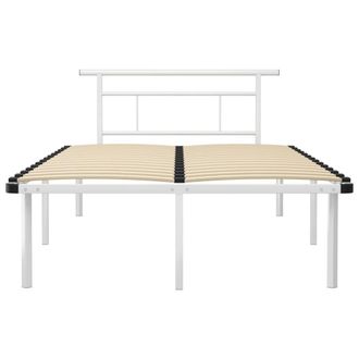Berkfield Home Elegant Bed Frame White Metal 120x200 cm | Size: Small Double