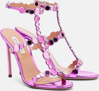 Aquazzura Afterglow 105 embellished leather sandals
