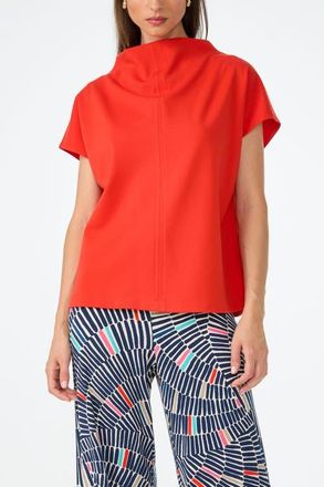 Trina Turk Pavilion High Neck Ponte Top in Samba Sunrise at Nordstrom, Size X-Small