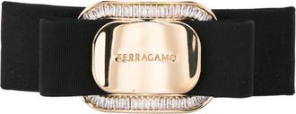 Ferragamo logo-plaque bow hair clip - women - Metal/Fabric - One Size - Black