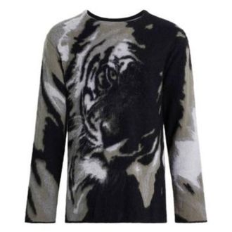 Roberto Cavalli Heritage Tiger Jacquard Sweater, Size Large