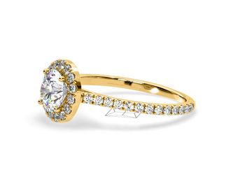 The Diamond Store 2.80ct Reina Lab Diamond Halo Engagement Ring in 18K Gold F/VS1