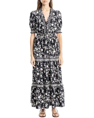 Max Studio Ruffle Neck Tiered Maxi Dress