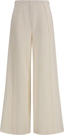 Max Mara Off White Flared Flat Front Pants
