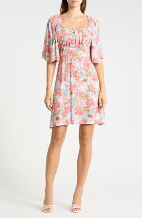 Ichi Floral Print Dress in Multi Flower at Nordstrom Rack, Size 10 Us / 42 Eu