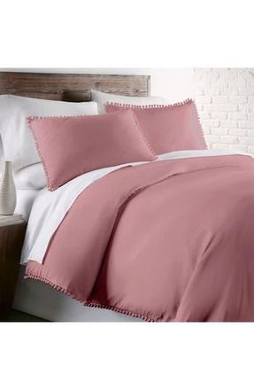 Southshore Fine Linens Classic Pompom Trimmed Duvet Cover Set in Rose at Nordstrom Rack, Size Twin/twin Xl