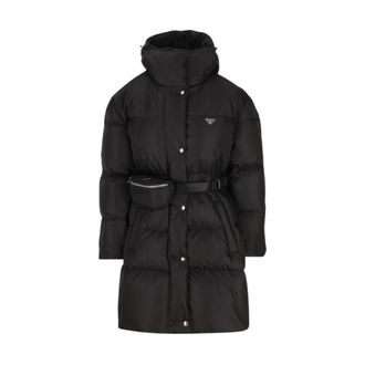 Prada Dames, Mantels, Zwart, Maat: XS Nylon