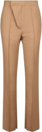 AMBUSH High-waisted Flared Broek - Dames - Wijde Broeken - Beige - 2XS - Wol - Broeken