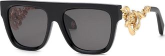 Roberto Cavalli SRC014M 0700 Shiny Black/Gold/Grey