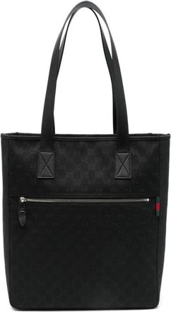 Gucci GG Stoffen Tote Bag - Heren - Shoppers - Zwart - ONE Size - Nylon - Tassen