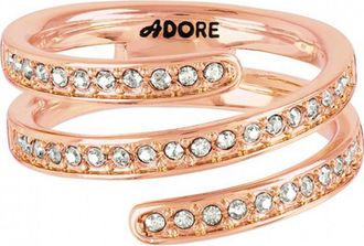 ADORE Womens 5489627 Ladies Ring - Rose Gold Metal - Size O